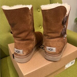 UGG Chestnut Suede Boots with Shearling